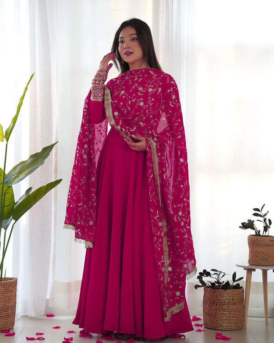 Designer Best Seller Gown With Heavy Work Dupatta